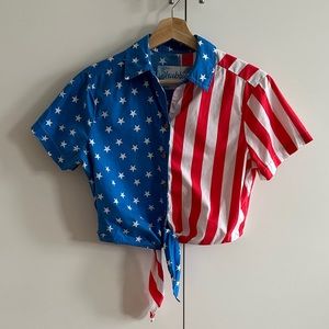 VINTAGE, AMERICAN FLAG CROP TOP